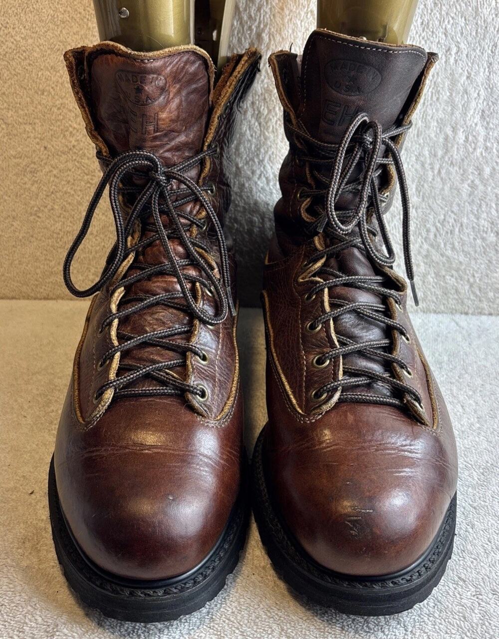 Iron Age F255 Men's Size 9.5 D Brown Leather Safety Toe Work Boots